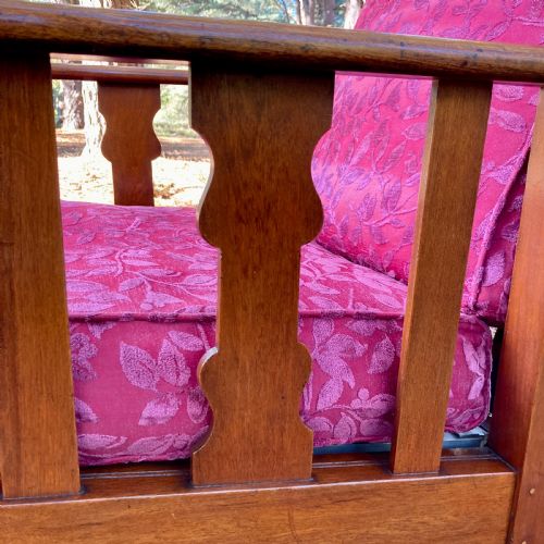 EDWARDIAN TEAK RECLINING ARMCHAIR IN THE MANNER OF HEALS OF LONDON CIRCA 1920 - ADDITIONAL PHOTO 7