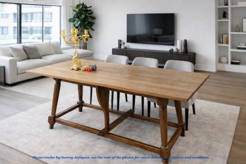 ARTS CRAFTS OAK DROP LEAF REFECTORY DINING TABLE CIRCA 1920 - ADDITIONAL PHOTO 12