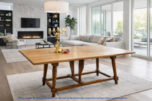 ARTS CRAFTS OAK DROP LEAF REFECTORY DINING TABLE CIRCA 1920 - ADDITIONAL PHOTO 13