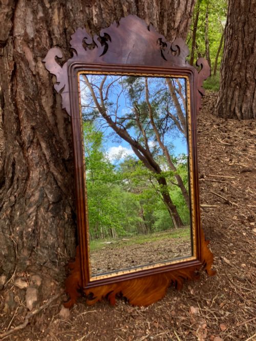 MAHOGANY FRETWORK MIRROR CIRCA 1900 - ADDITIONAL PHOTO 2