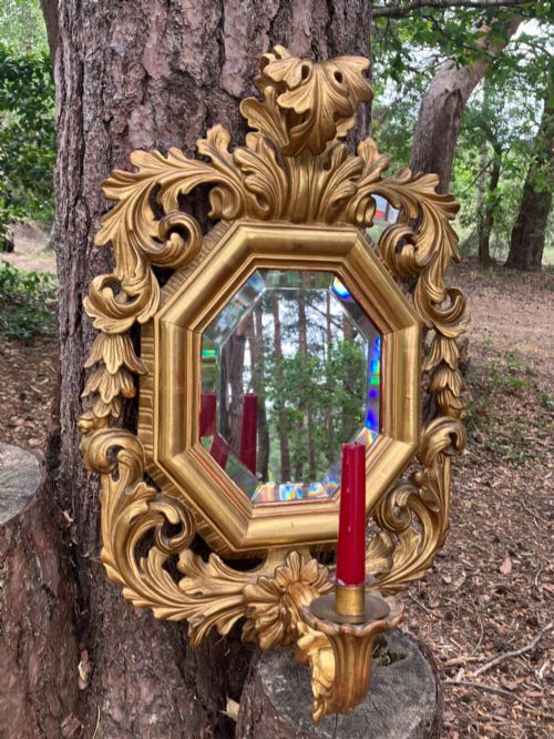 19TH CENTURY FRENCH GILTWOOD GIRANDOLE MIRROR CIRCA 1880 - ADDITIONAL PHOTO 1