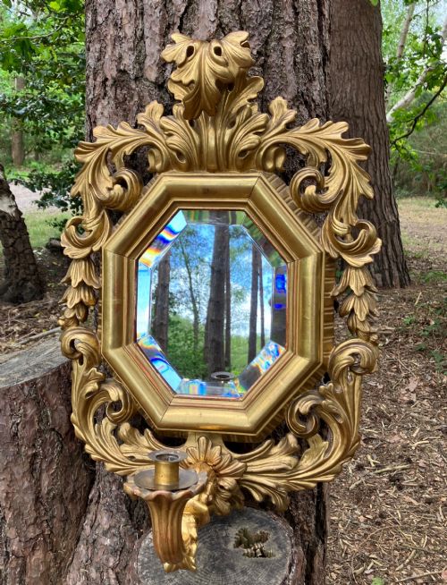 19TH CENTURY FRENCH GILTWOOD GIRANDOLE MIRROR CIRCA 1880 - ADDITIONAL PHOTO 6