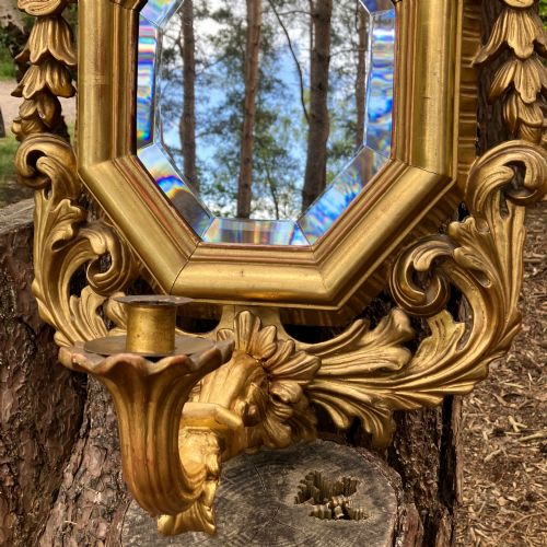 19TH CENTURY FRENCH GILTWOOD GIRANDOLE MIRROR CIRCA 1880 - ADDITIONAL PHOTO 7
