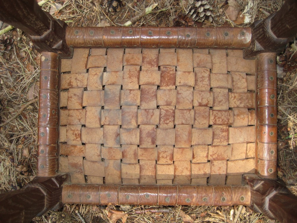 Very Early Mouseman Stool with Original Lattice Seat, Circa 1930 View IV