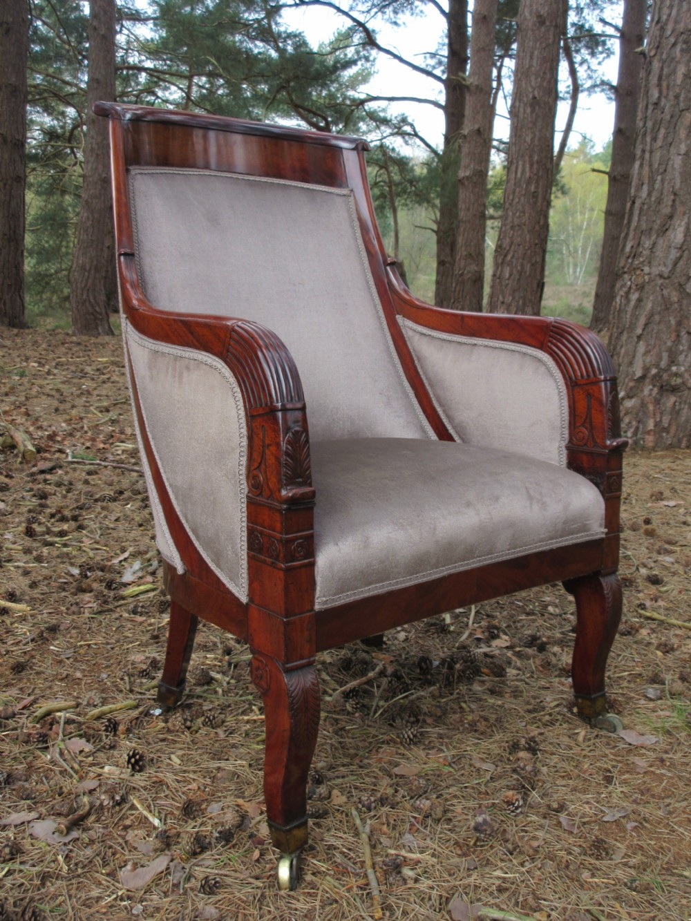 A Fine Quality Mahogany French Empire Library Armchair, Circa 1820