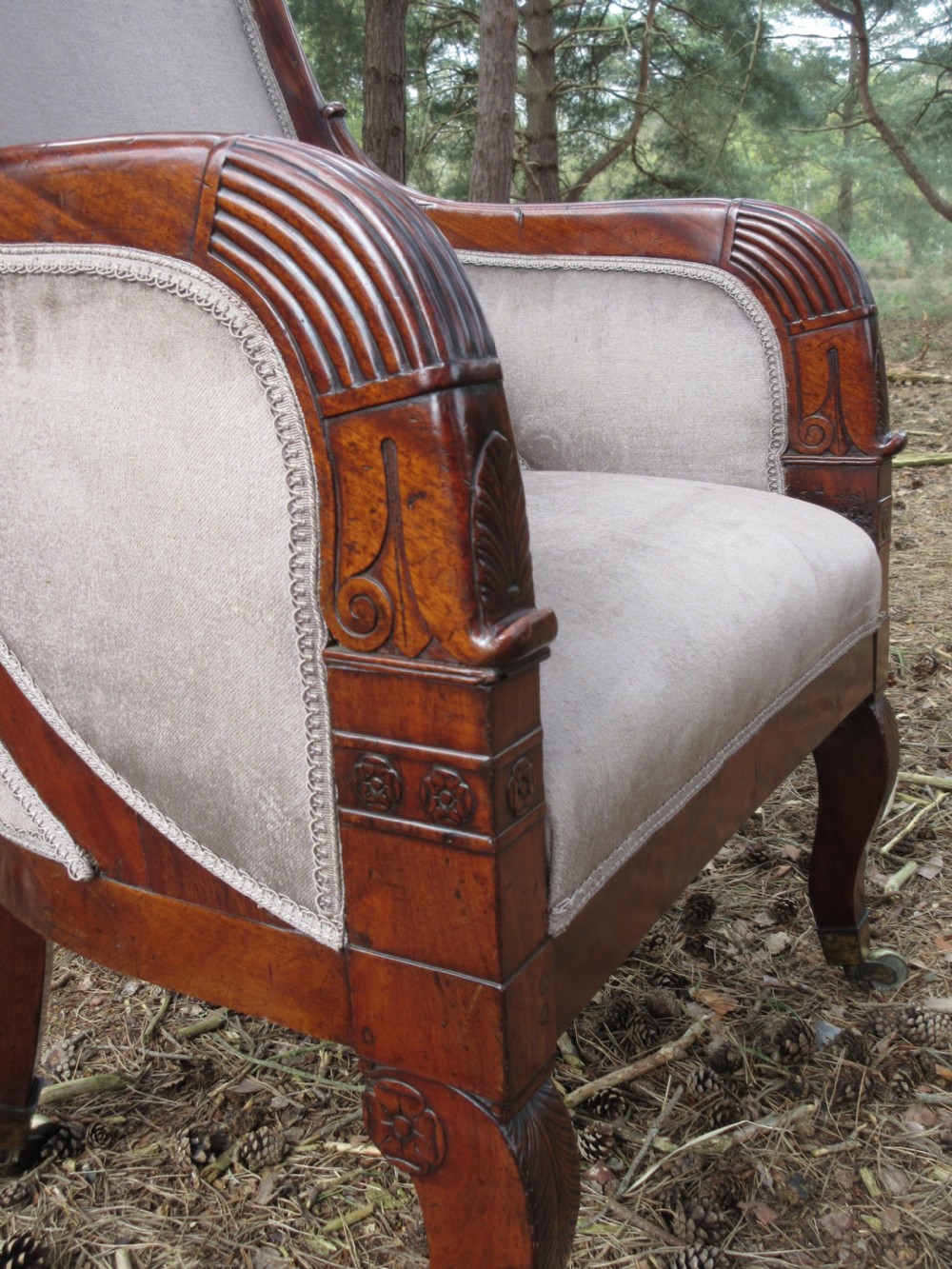 A Fine Quality Mahogany French Empire Library Armchair, Circa 1820 View II