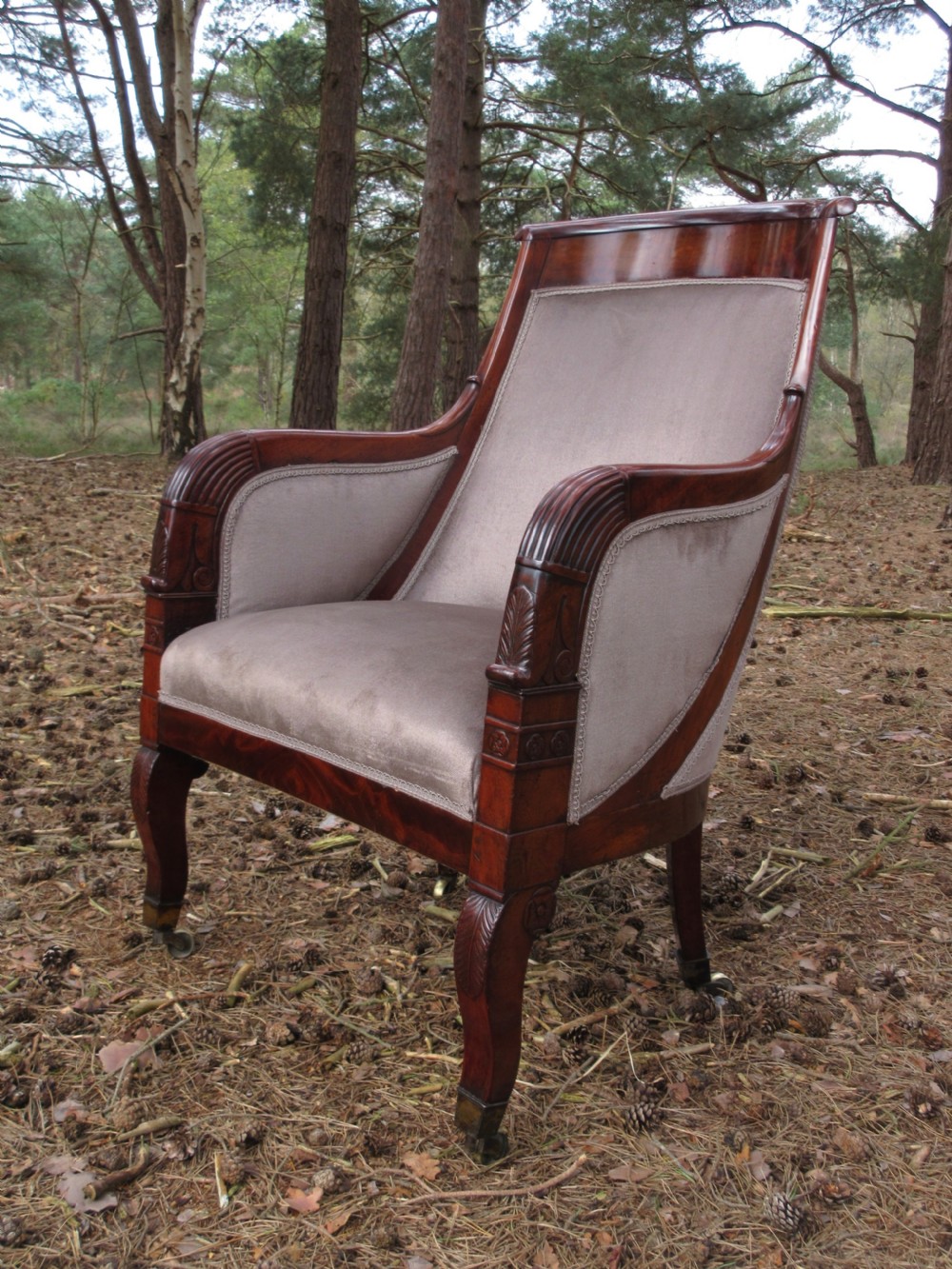 A Fine Quality Mahogany French Empire Library Armchair, Circa 1820 View IV