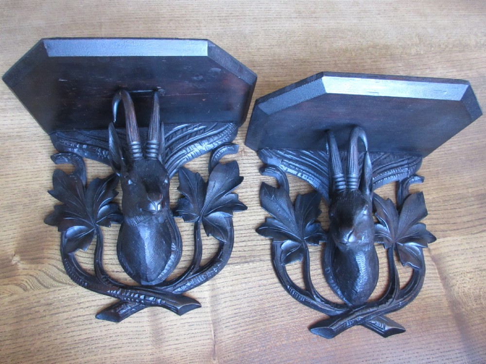 Pair Of 19th Century Black Forest Wall Brackets, Circa 1890 View VIII