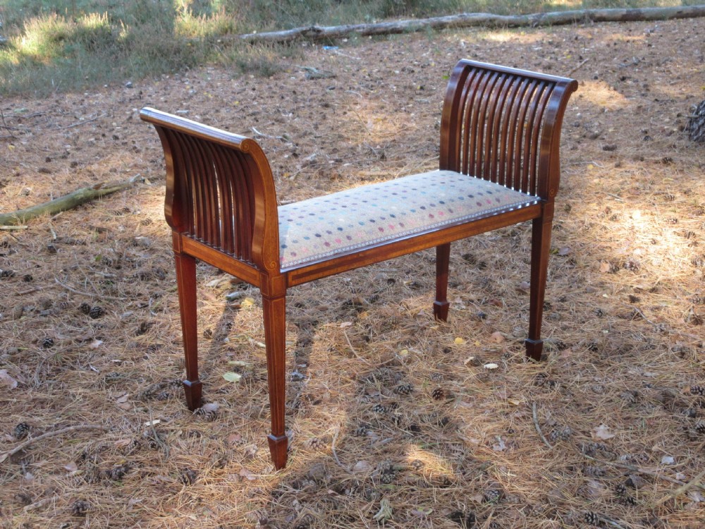 Edwardian Mahogany Window Seat, Circa 1900