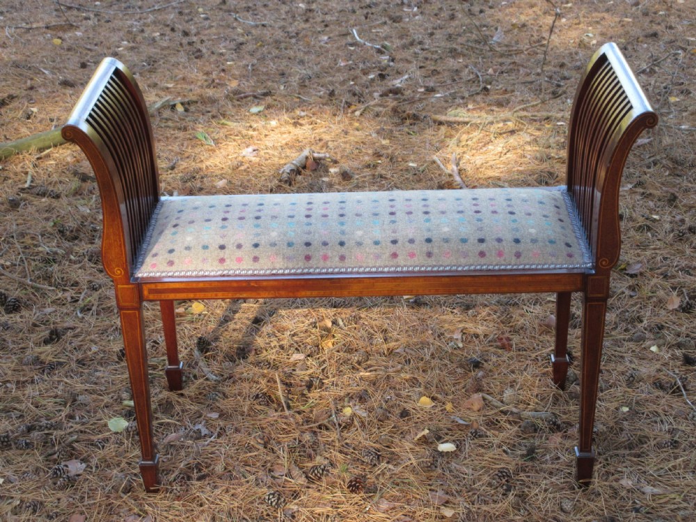 Edwardian Mahogany Window Seat, Circa 1900 View II