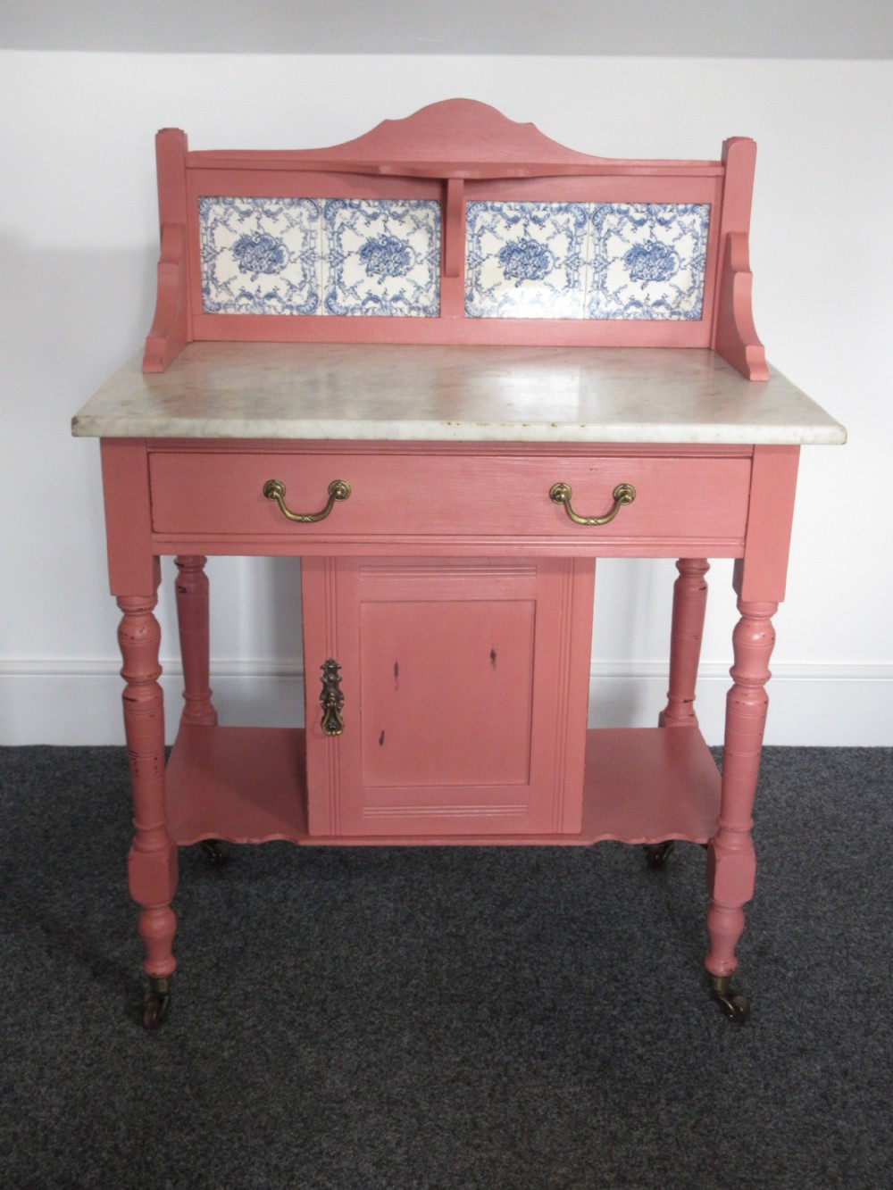 Late Victorian Marble Topped Washstand, Circa 1890