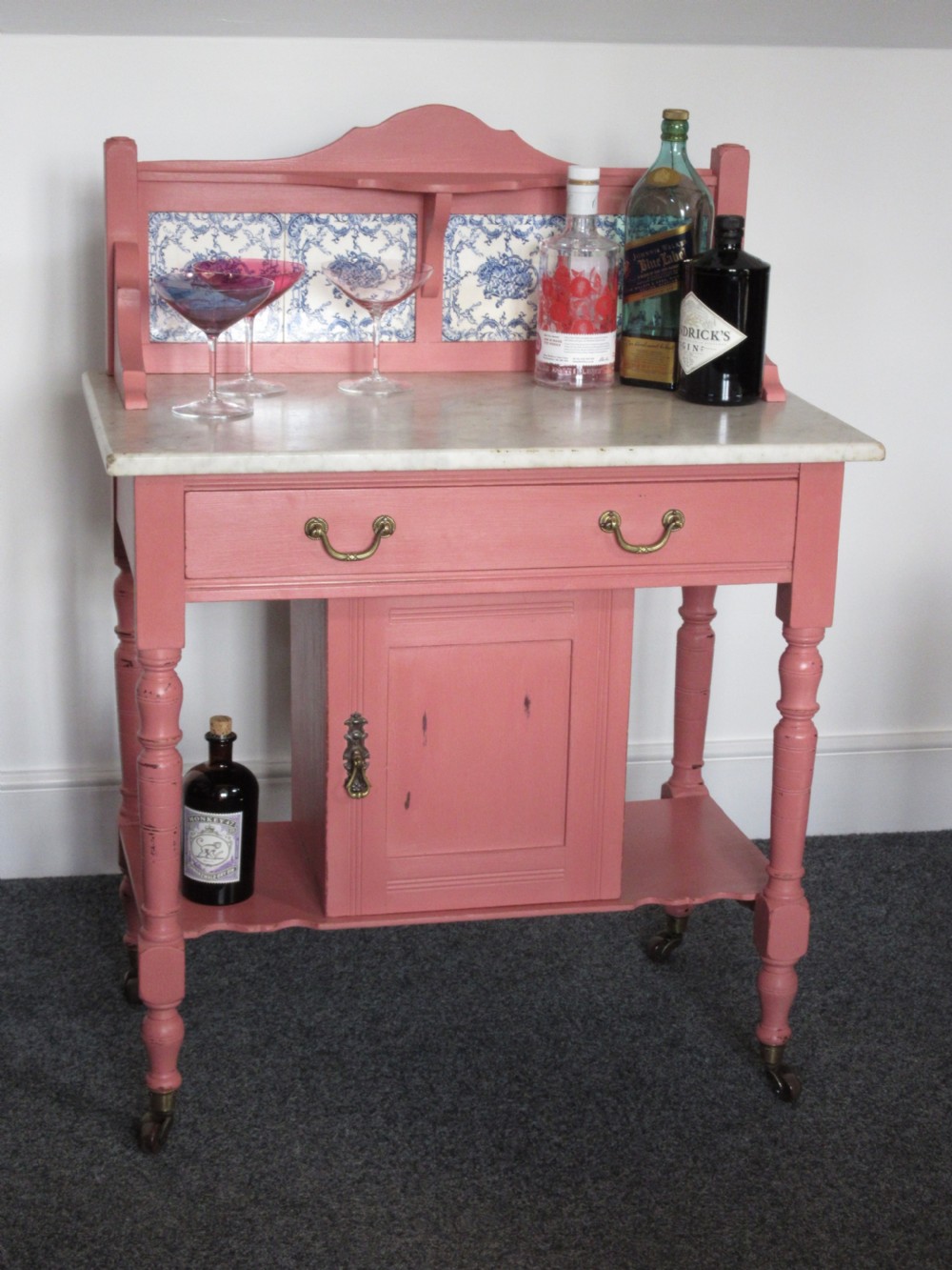 Late Victorian Marble Topped Washstand, Circa 1890 View II