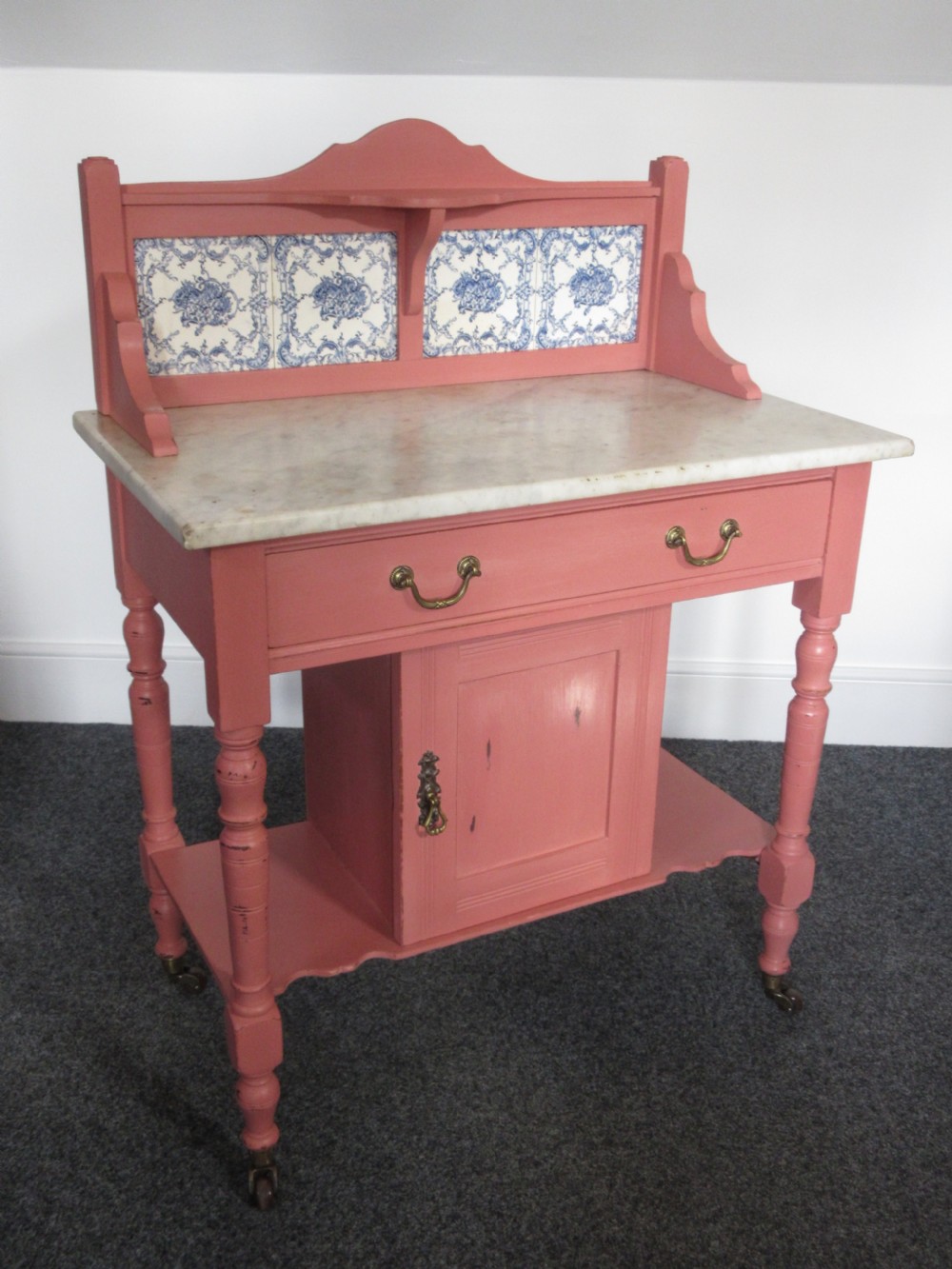 Late Victorian Marble Topped Washstand, Circa 1890 View VIII
