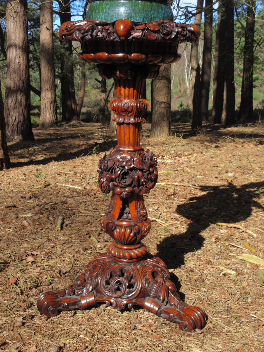 Early Victorian Carved Rosewood Jardiniere Or Plant Stand, Circa 1840 View V