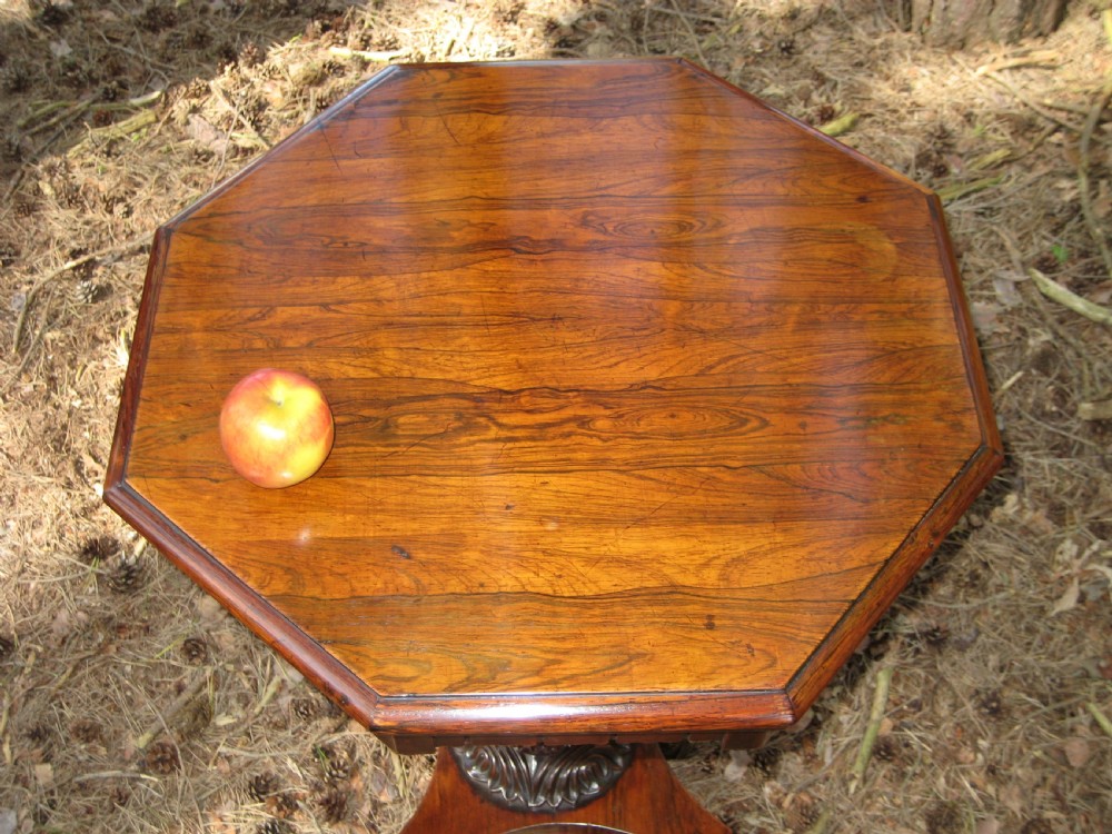 Regency Rosewood Octagonal Occasional Table, Circa 1825 View IV