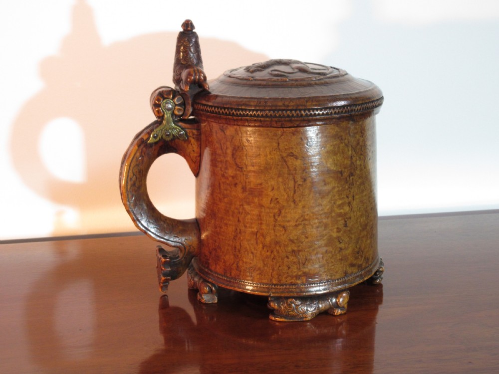 Fine and Rare Carved Ceremonial Lion Peg Tankard, Circa 1730 Norwegian View II
