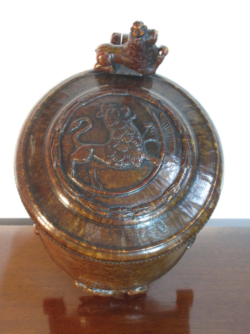 Fine and Rare Carved Ceremonial Lion Peg Tankard, Circa 1730 Norwegian View IV