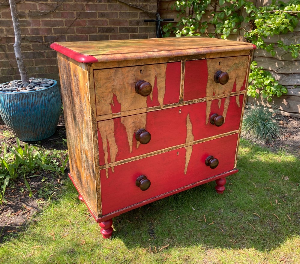Victorian Painted Pine Chest of Drawers, Circa 1880