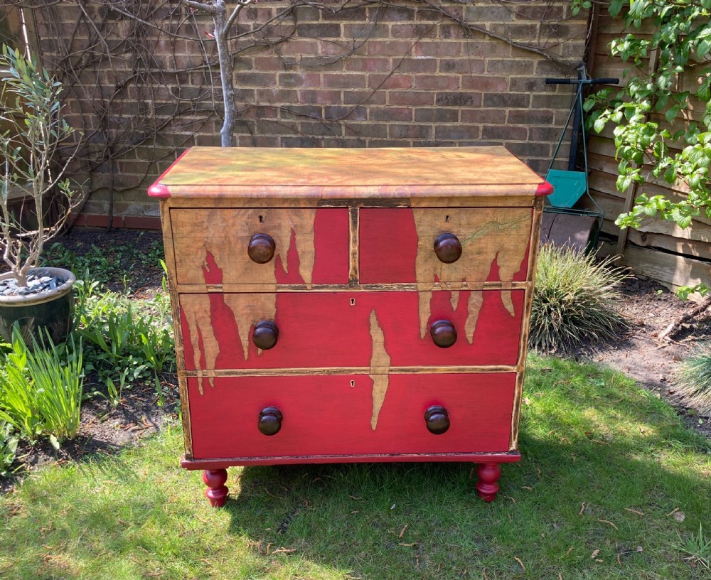 Victorian Painted Pine Chest of Drawers, Circa 1880 View III