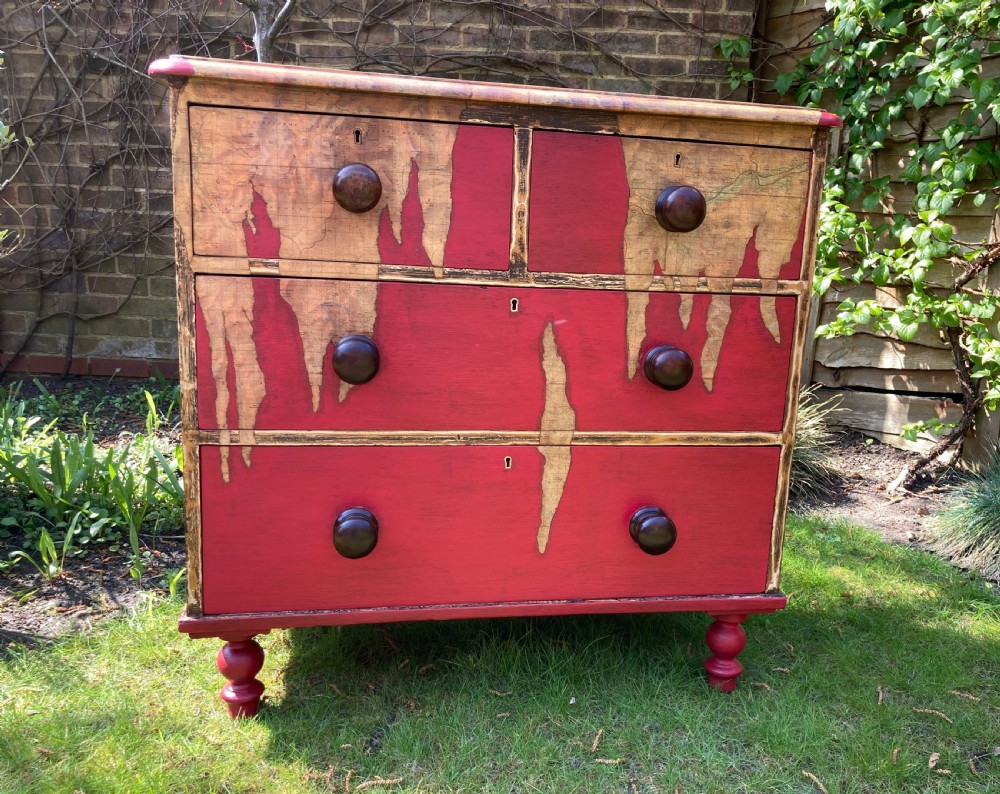 Victorian Painted Pine Chest of Drawers, Circa 1880 View IV