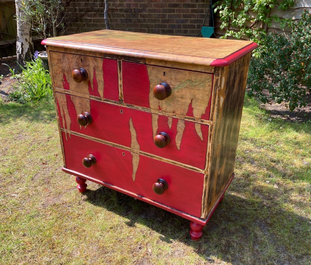 Victorian Painted Pine Chest of Drawers, Circa 1880 View V