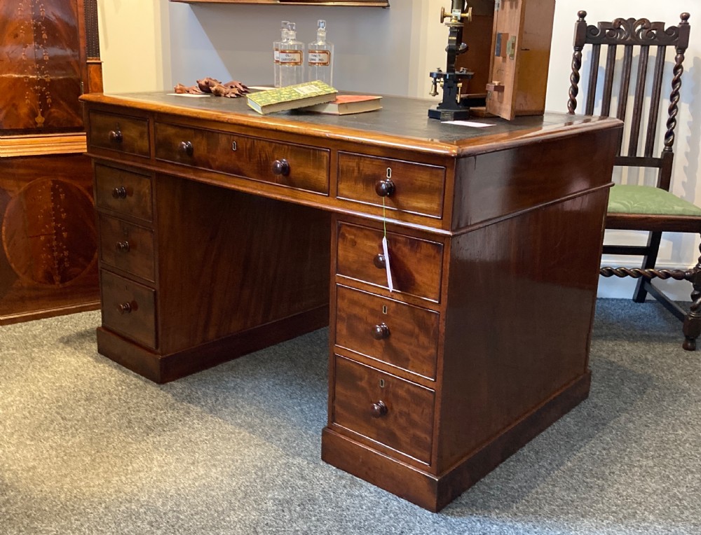 Early Victorian Mahogany Pedestal Desk, Circa 1840