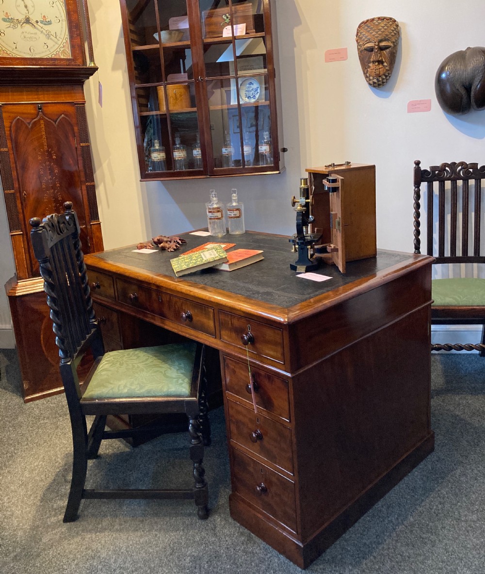 Early Victorian Mahogany Pedestal Desk, Circa 1840 View II