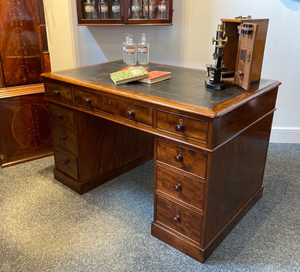 Early Victorian Mahogany Pedestal Desk, Circa 1840 View III