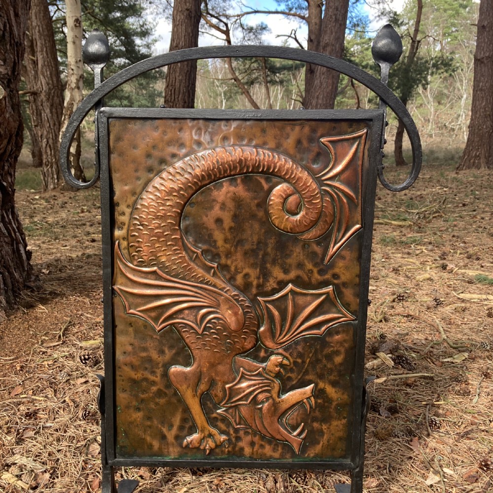 VICTORIAN ARTS AND CRAFTS FIRE-SCREEN IN THE MANNER OF C F A VOYSEY, CIRCA 1890 View II