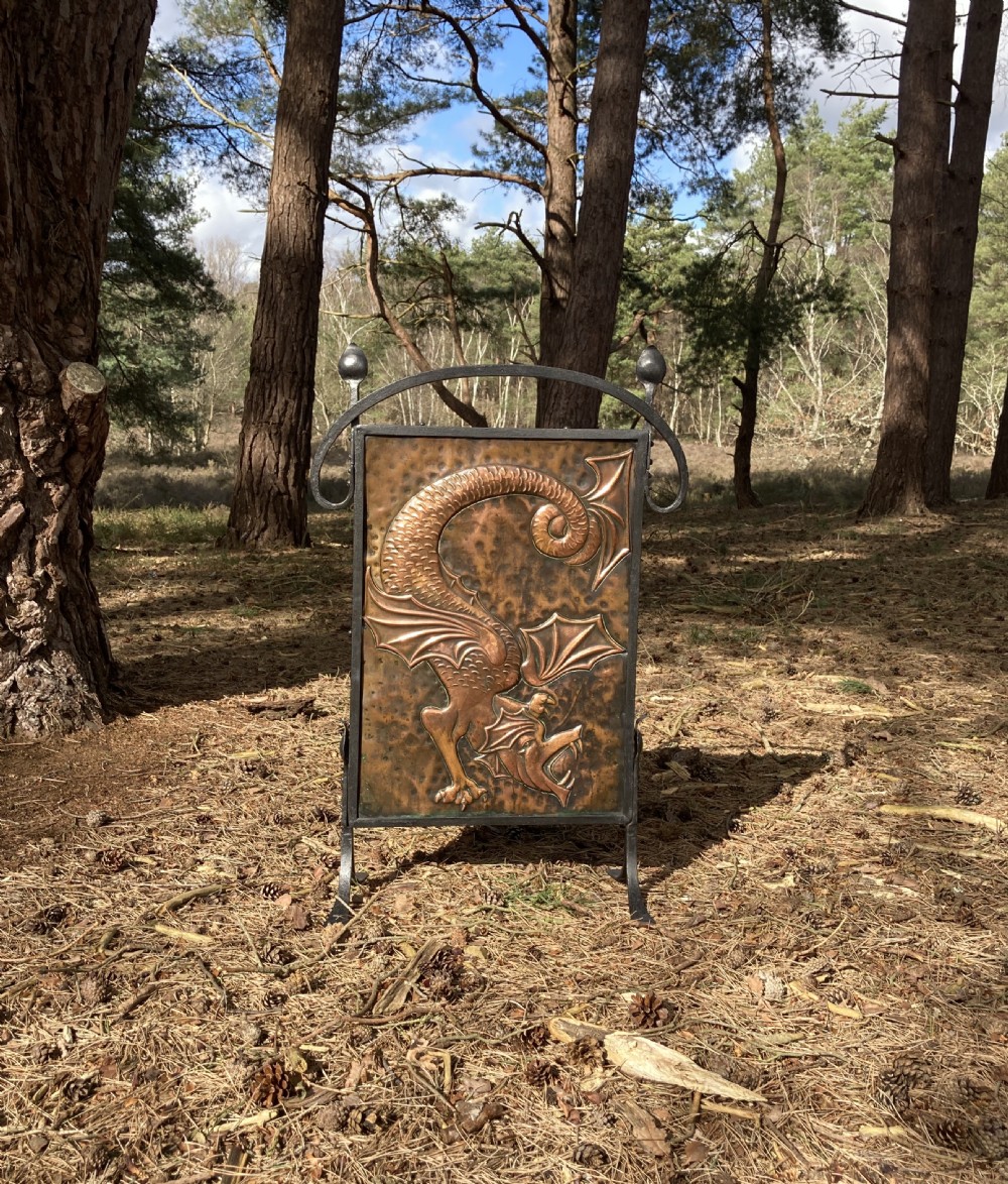 VICTORIAN ARTS AND CRAFTS FIRE-SCREEN IN THE MANNER OF C F A VOYSEY, CIRCA 1890 View III