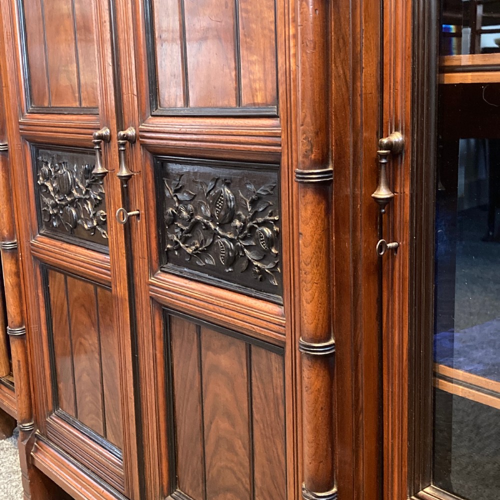 Aesthetic Movement Anglo – Japanese Walnut Side Cabinet, Circa 1880 View IV