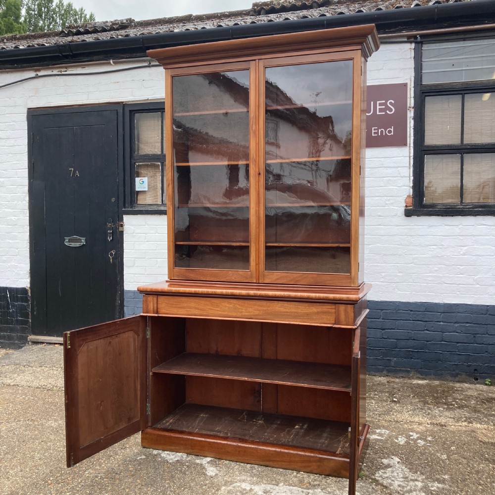 Mid Victorian Mahogany Glazed Bookcase, Circa 1860 View II