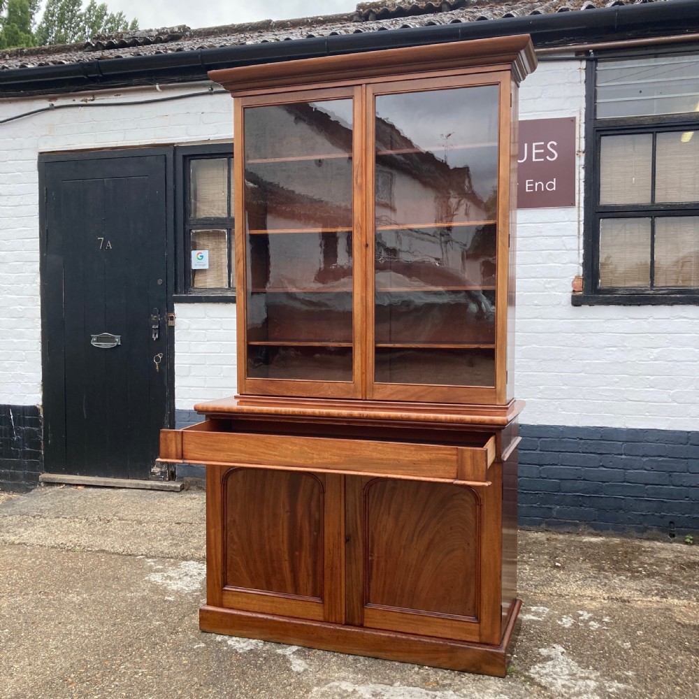Mid Victorian Mahogany Glazed Bookcase, Circa 1860 View III