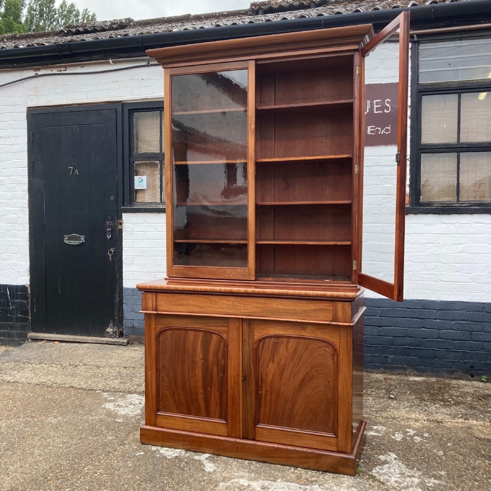 Mid Victorian Mahogany Glazed Bookcase, Circa 1860 View IV