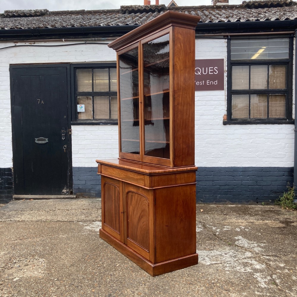 Mid Victorian Mahogany Glazed Bookcase, Circa 1860 View V
