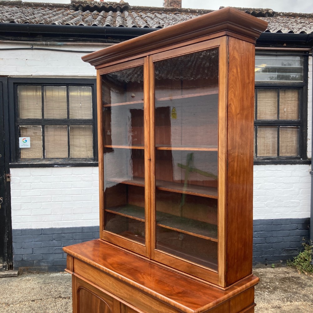 Mid Victorian Mahogany Glazed Bookcase, Circa 1860 View VII