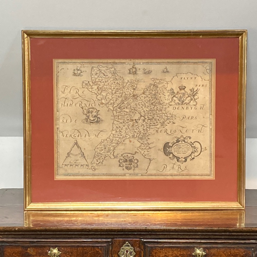 Map of Caernarvon and Anglesey by Christopher Saxton, Circa 1642