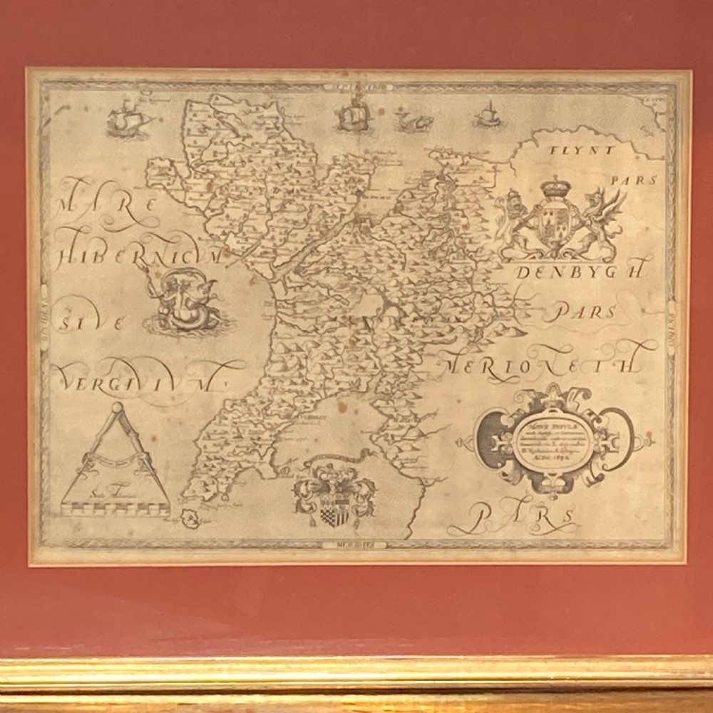 Map of Caernarvon and Anglesey by Christopher Saxton, Circa 1642 View II