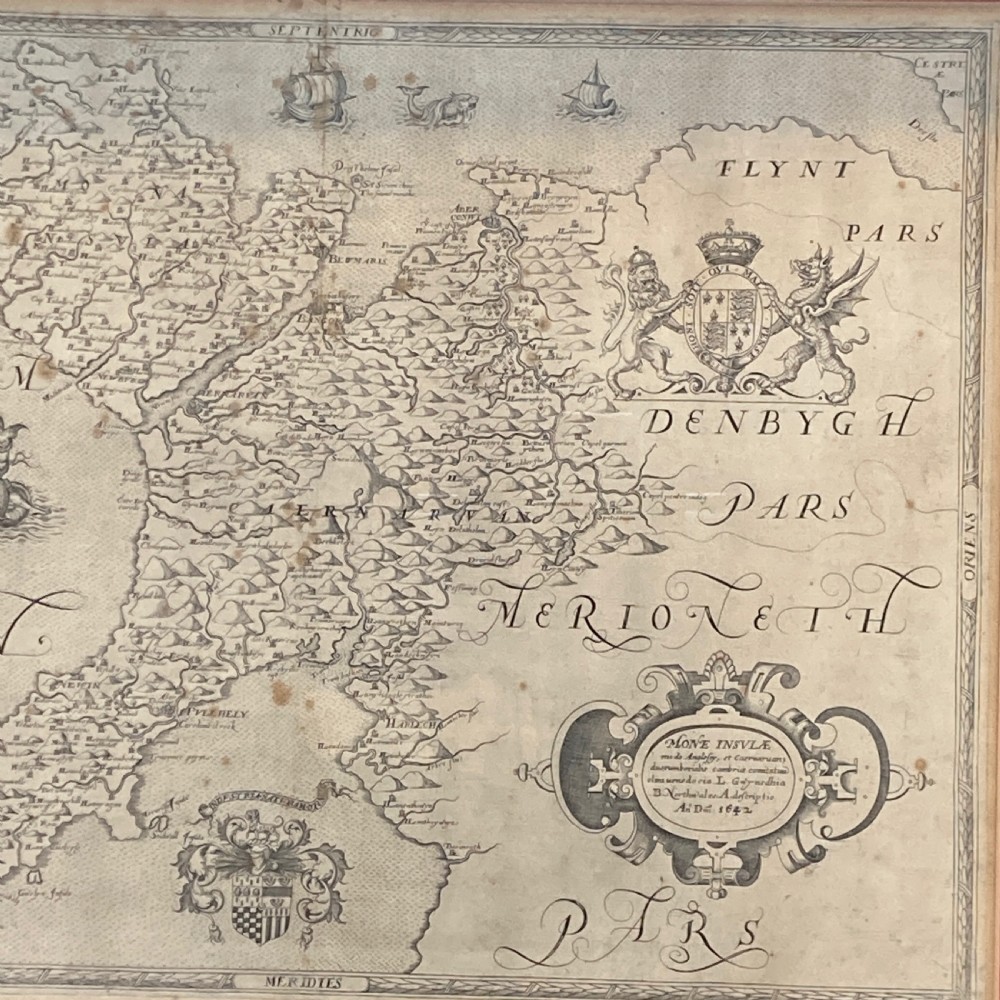 Map of Caernarvon and Anglesey by Christopher Saxton, Circa 1642 View V