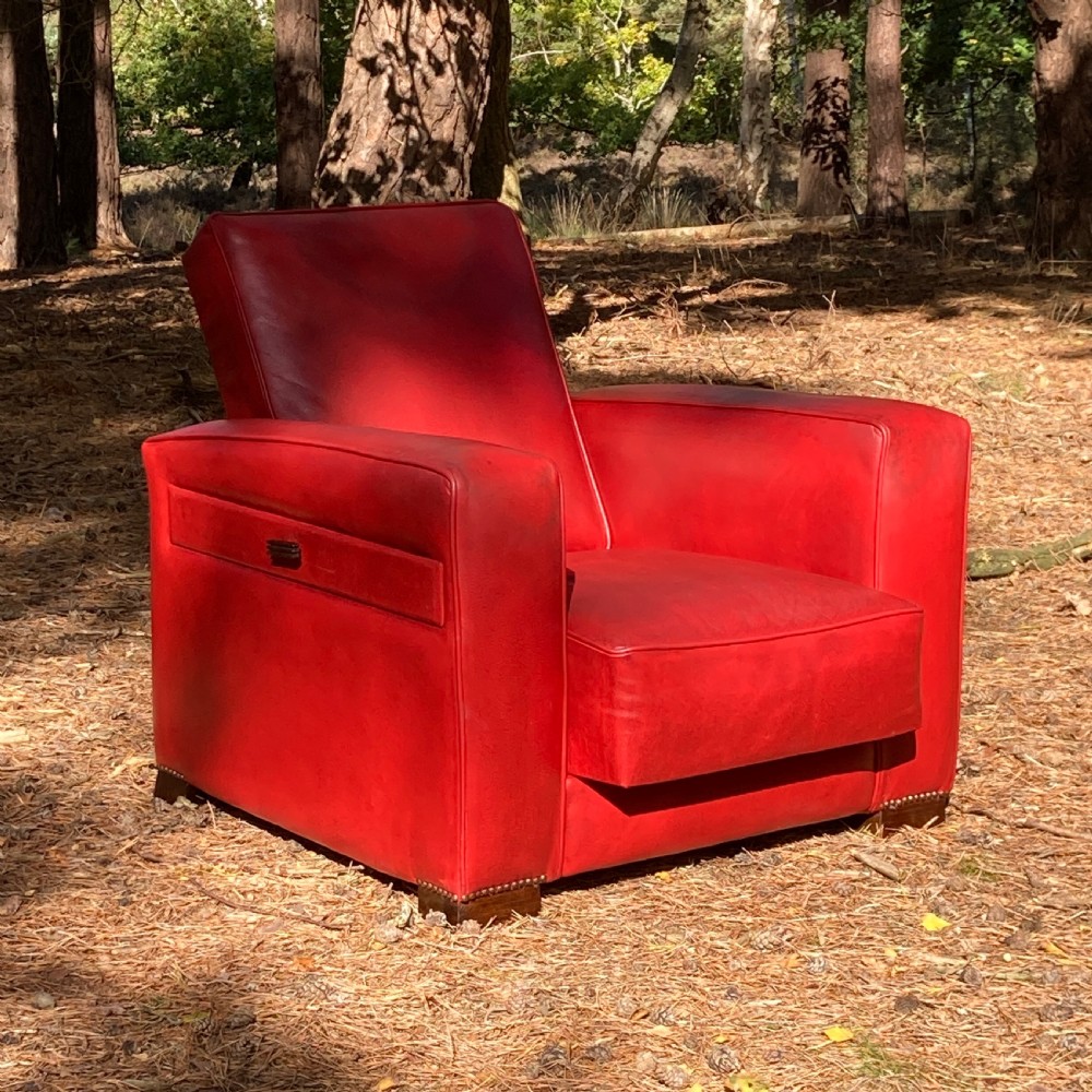 Art Deco Reclining Club Armchair, Circa 1930 View IV