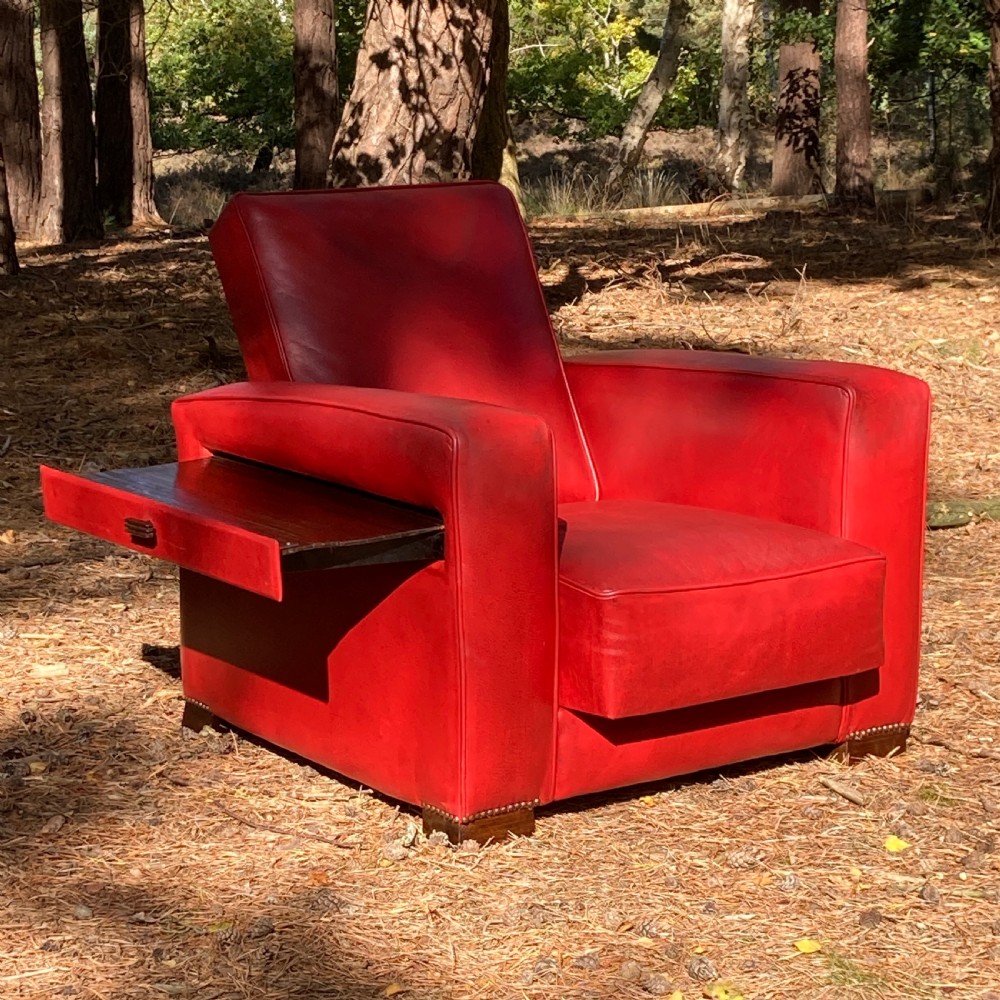 Art Deco Reclining Club Armchair, Circa 1930 View V