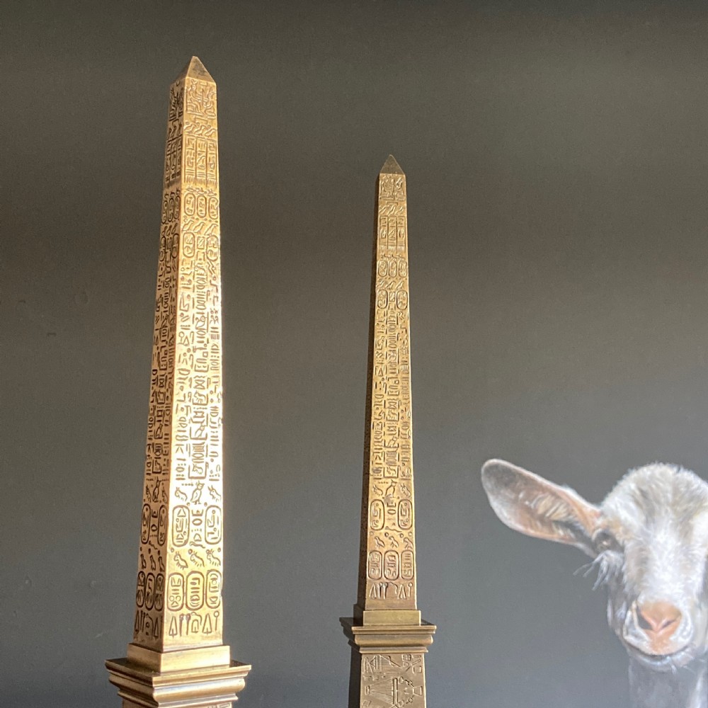 Pair of Grand Tour Souvenir Bronze Models of The Luxor Obelisks, Circa 1836 View IX