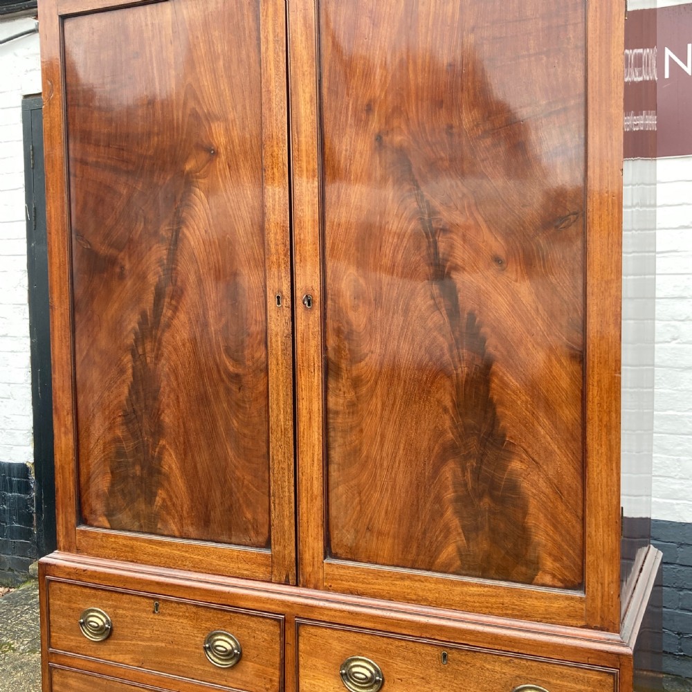 George III Mahogany Linen Press, Circa 1790 View II