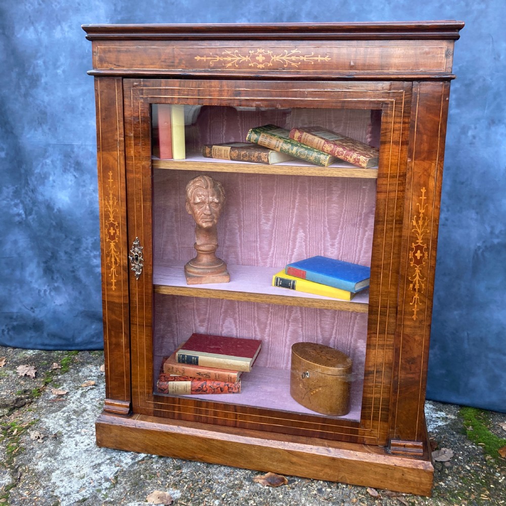 Victorian Inlaid Walnut Pier Cabinet, Circa 1880 View II