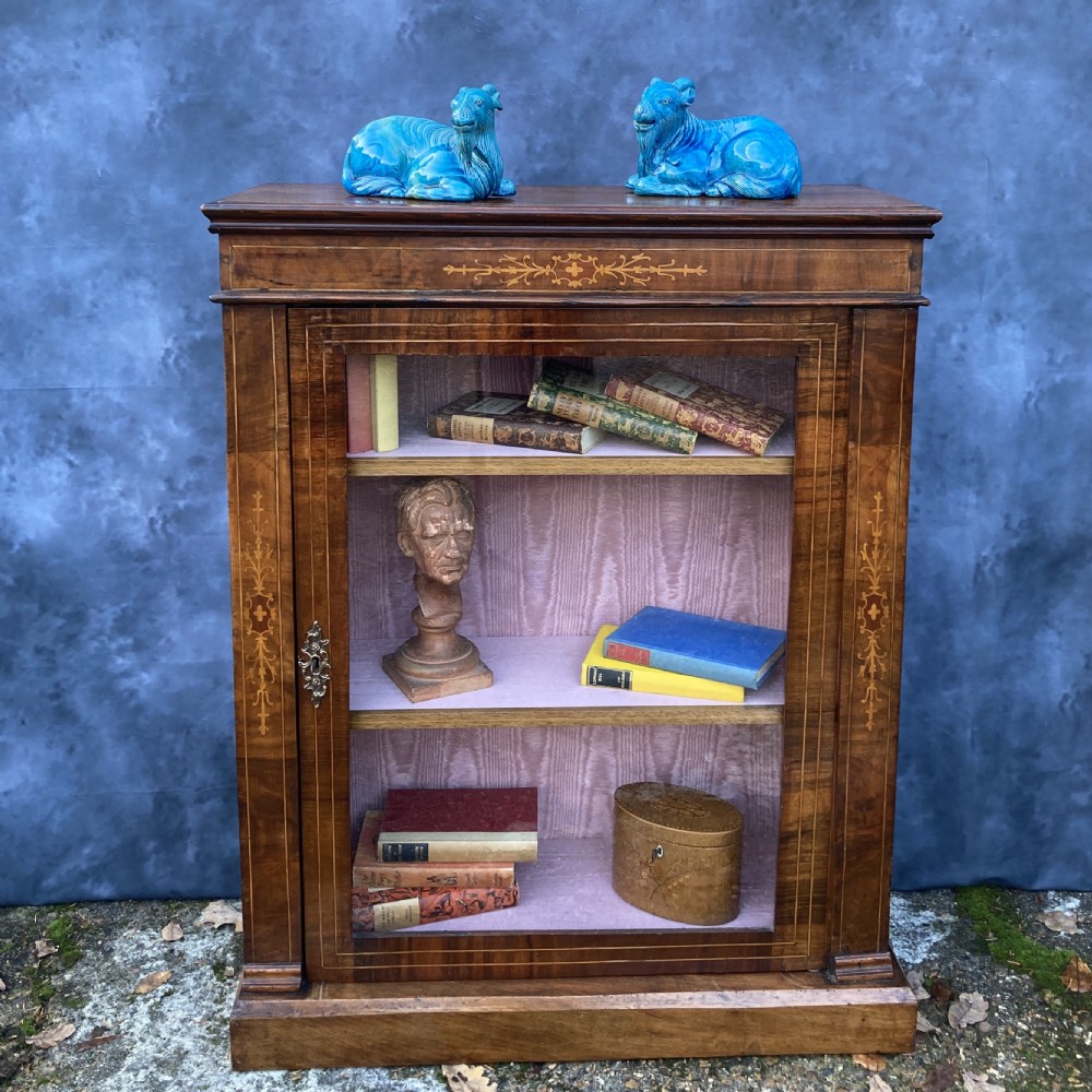 Victorian Inlaid Walnut Pier Cabinet, Circa 1880 View III