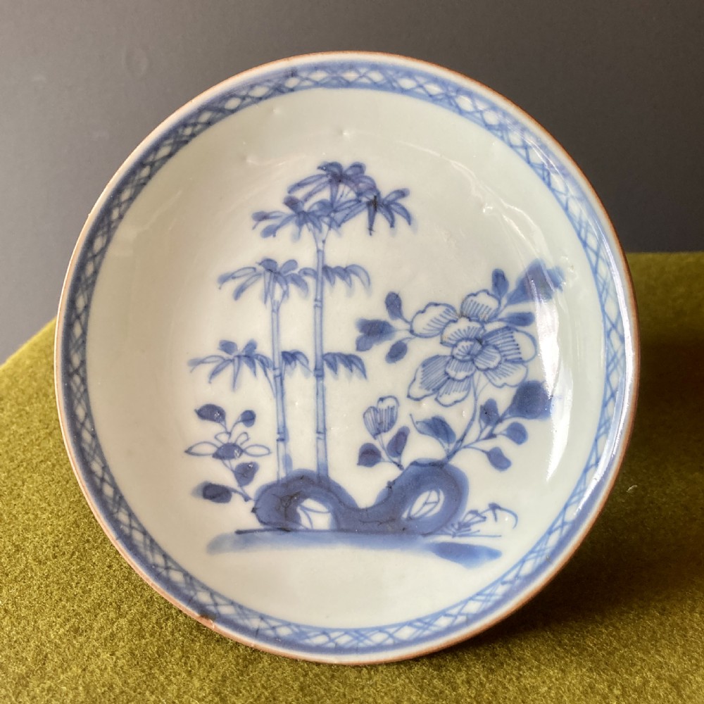 Chinese Blue And White Export Nanking Cargo Saucer, Circa 1750