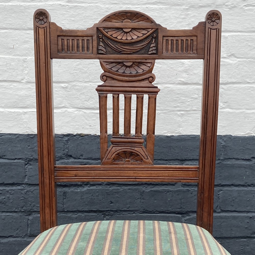 Six Edwardian Walnut Dining Chairs, Circa 1900 View II