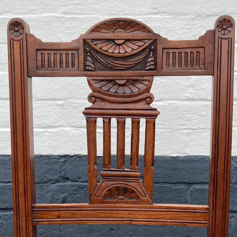 Six Edwardian Walnut Dining Chairs, Circa 1900 View III