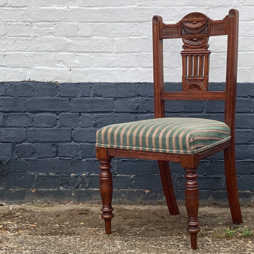 Six Edwardian Walnut Dining Chairs, Circa 1900 View V