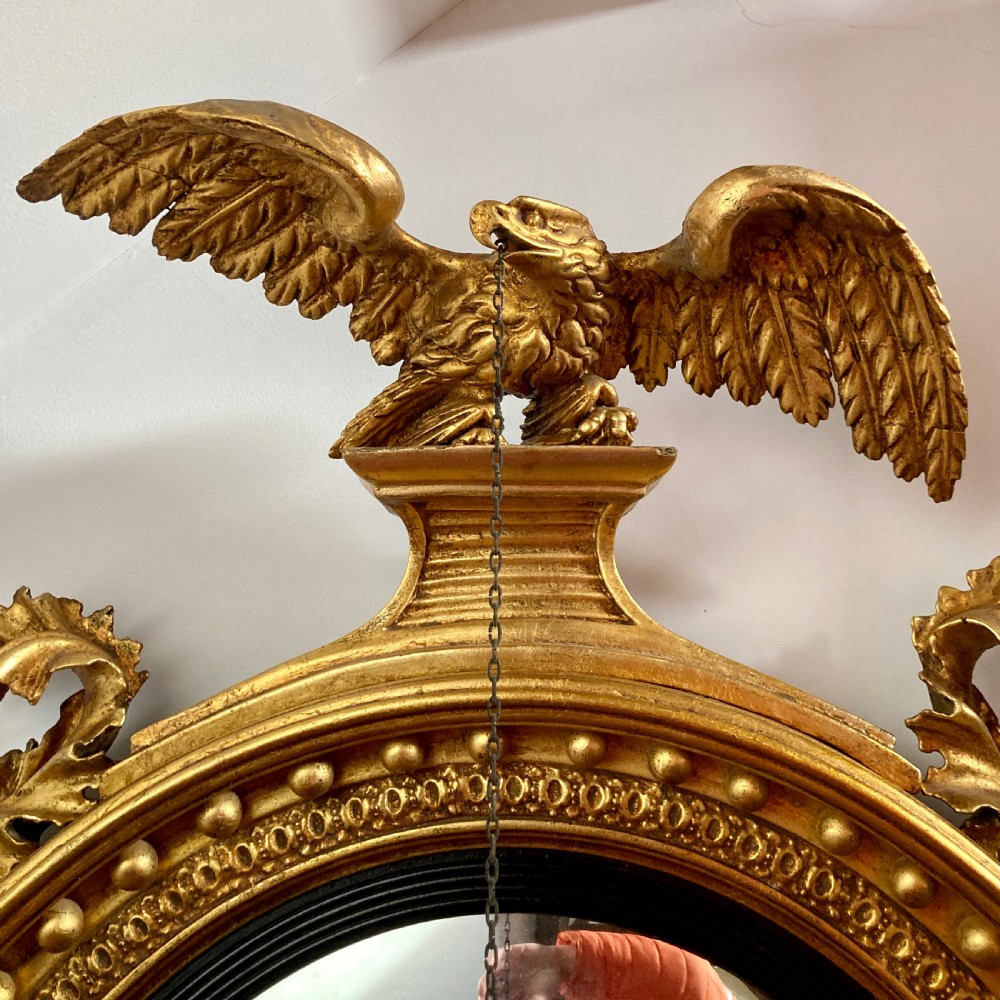 Large Regency Gilt-wood Convex Mirror, Circa 1815 View II